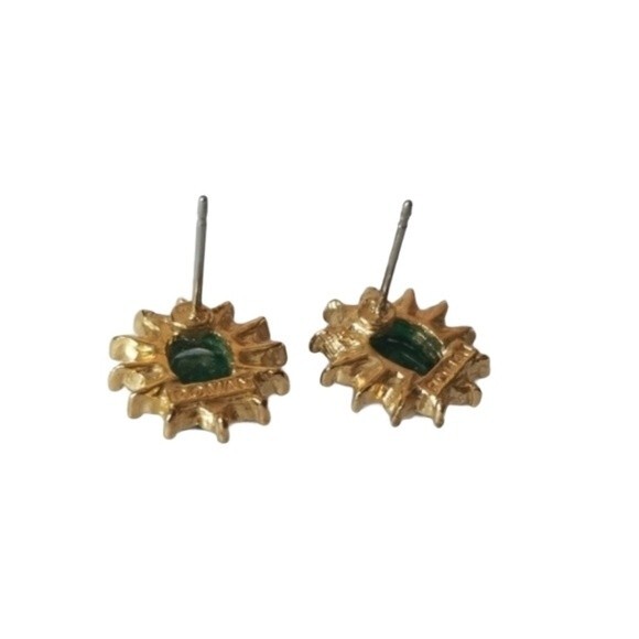 Green stud earrings - Picture 4 of 7